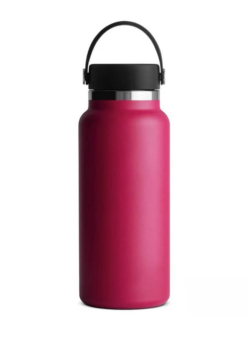 xozgdovg Thermos cup Large capacity outdoor sports kettle Double vacuum 32oz wine red