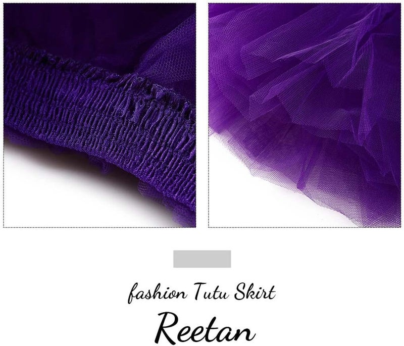 REETAN Tutu Skirt Ballet 6 Layered Tulle Short Tutus for Women - Image 4