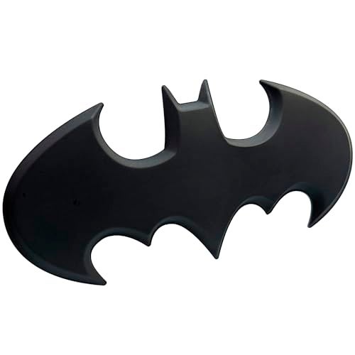 Fan Emblems Batman Car Emblem - 1989 Batwing Batarang Symbol 3D Auto Badge - Color: Matte Black - Size: 3.8 x 1.8 x 0.2 inches - Officially Licensed DC Car Accessories - Image 1