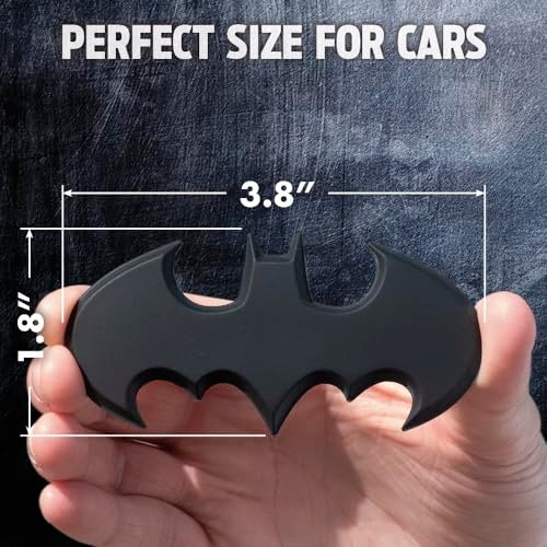 Fan Emblems Batman Car Emblem - 1989 Batwing Batarang Symbol 3D Auto Badge - Color: Matte Black - Size: 3.8 x 1.8 x 0.2 inches - Officially Licensed DC Car Accessories - Image 3