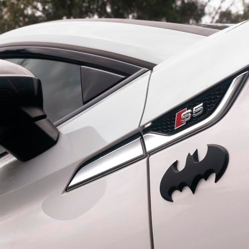 Fan Emblems Batman Car Emblem - 1989 Batwing Batarang Symbol 3D Auto Badge - Color: Matte Black - Size: 3.8 x 1.8 x 0.2 inches - Officially Licensed DC Car Accessories - Image 4