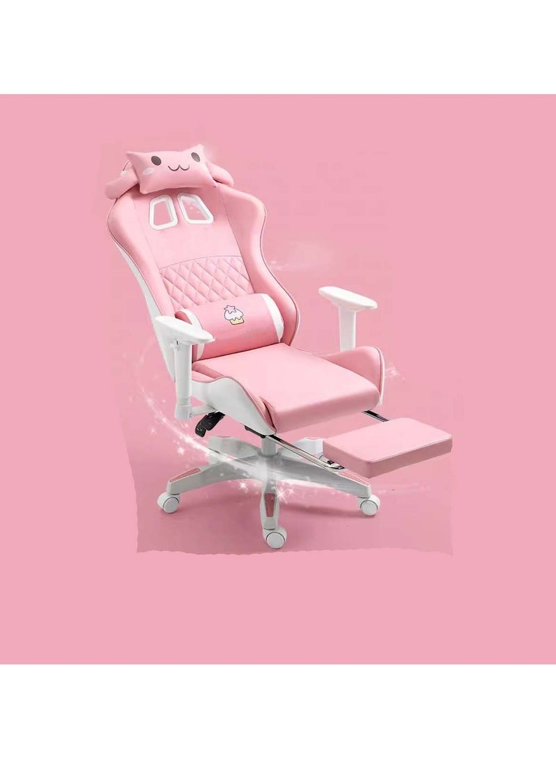 هويتك كرسي ألعاب كرتوني وردي مع مسند للقدمين مريح للدراسة والألعاب - Image 2