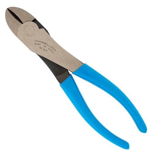 Channellock 447 GIDDS2-821226 Curved Jaw Diagonal Cutting Plier Grey/Blue, 7.5-Inch Curved Diagonal - Image 1