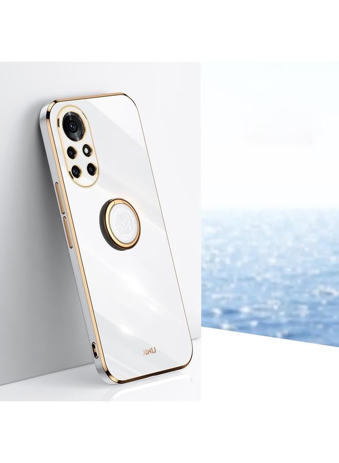 Case For Huawei nova 8 Pro 5G Straight Edge 6D Electroplate TPU Phone Case with Ring Holder