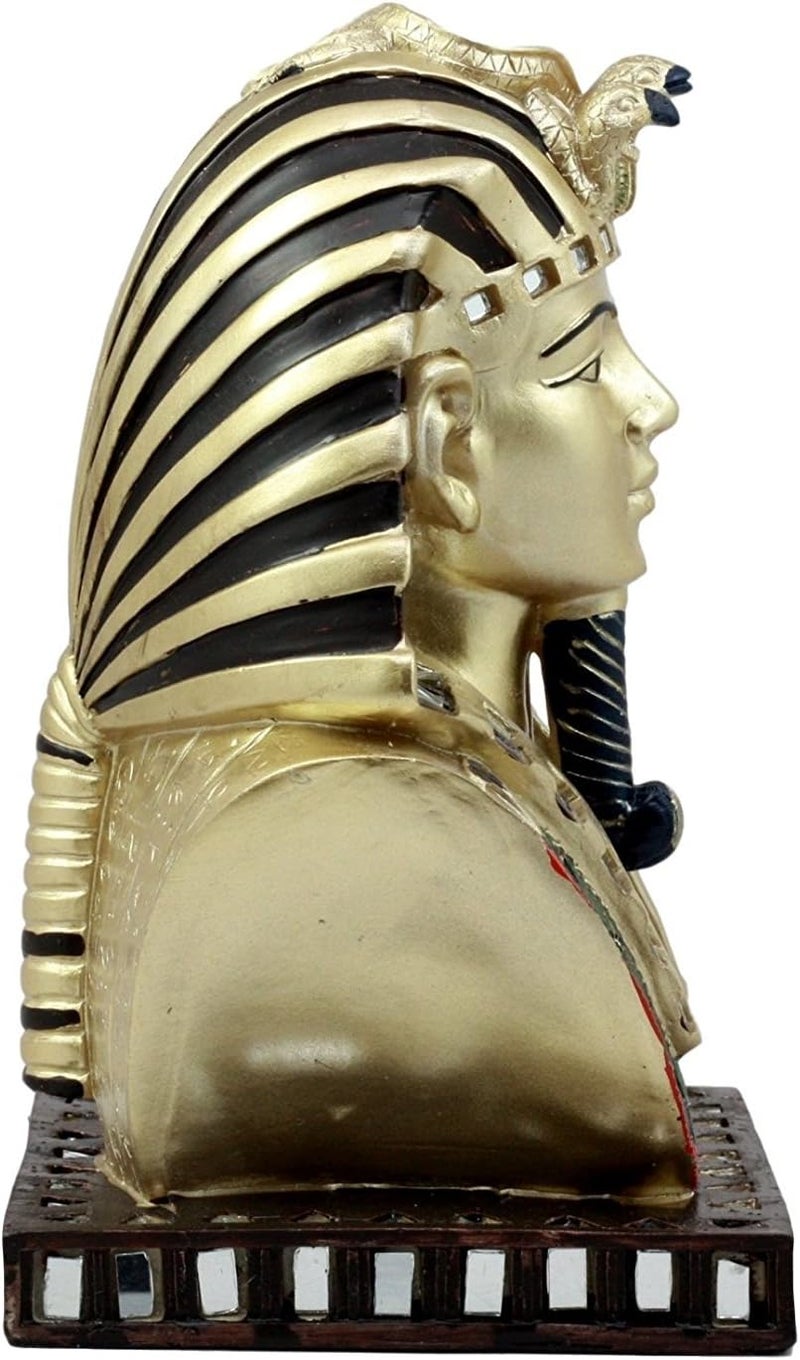 Ebros Gift Ebros Ancient Egyptian Pharaoh Mask of King TUT Statue Golden Tutankhamun Bust Figurine - Image 2