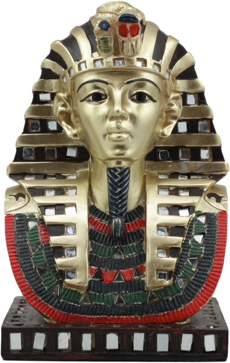 Ebros Gift Ebros Ancient Egyptian Pharaoh Mask of King TUT Statue Golden Tutankhamun Bust Figurine - Image 1