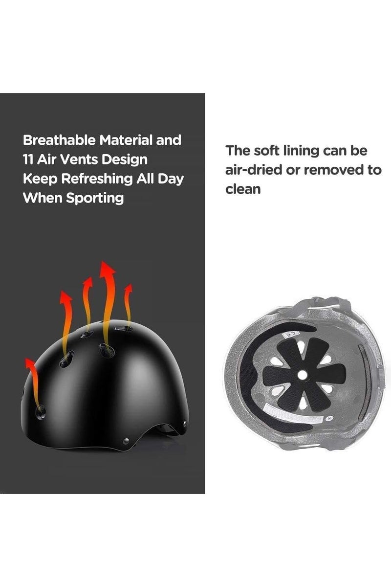 مجموعة خوذة ووسائد للأطفال، 7 من 1 خوذة قابلة للتعديل، وسائد للركبة، وسائد للكوع، وحراس للمعصم للأولاد والبنات من سن 3-8، ومعدات واقية للتزلج، والدراجات، والسكوتر، والقوارب - Image 5