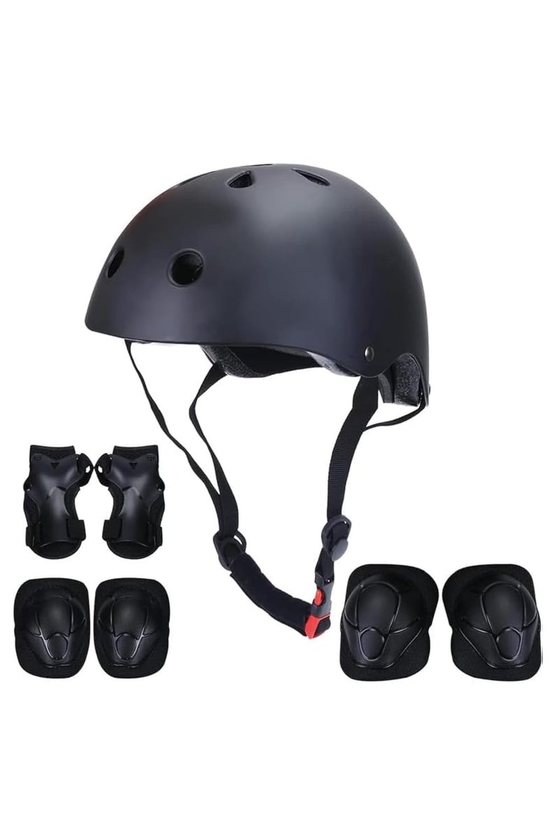 مجموعة خوذة ووسائد للأطفال، 7 من 1 خوذة قابلة للتعديل، وسائد للركبة، وسائد للكوع، وحراس للمعصم للأولاد والبنات من سن 3-8، ومعدات واقية للتزلج، والدراجات، والسكوتر، والقوارب - Image 1