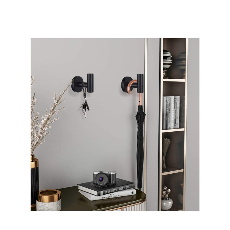 Barakah Wall Towel Hooks Coat Hook Bathroom Matte Black Robe 304 Stainless Steel Heavy Duty Door Hanger Towel Robe Clothes Cabinet Closet Sponges Hook Bathroom Bedroom Kitchen Hotel Pool 4 Packs - Image 2