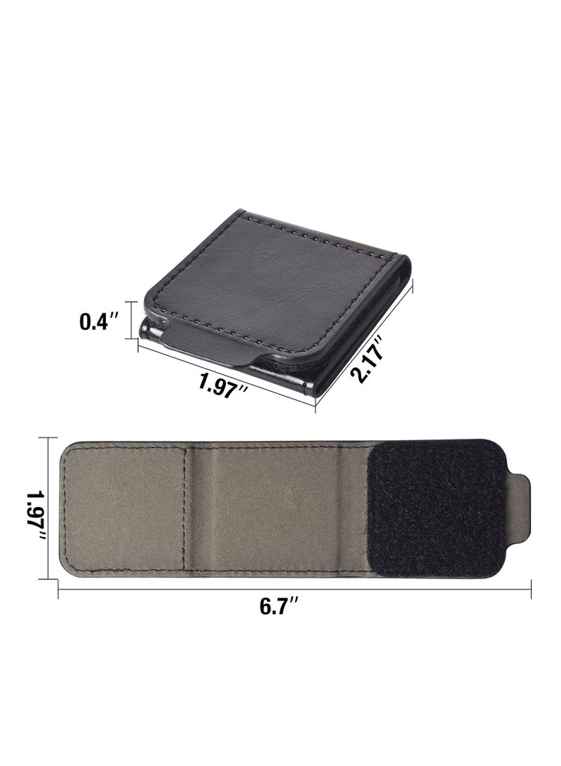 SYOSI Seat Belt Clip, Universal Comfort Car Seat Belt Adjuster Comfortable PU Leather Shoulder and Neck Belt Position Fixer Suitable for Children Adult Universal Car Seat Belt (4 Pieces Set, Black)  - Image 2