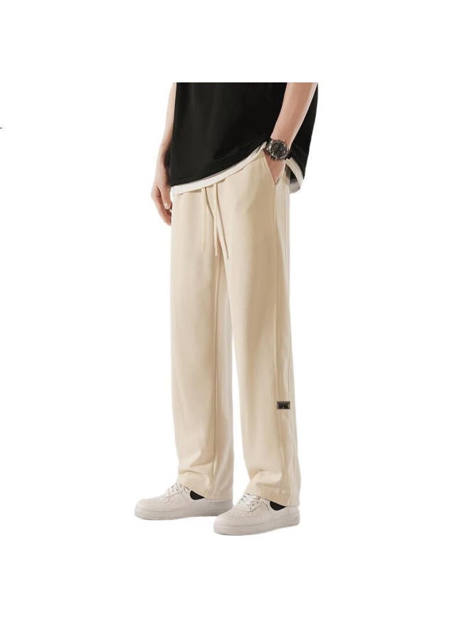 Dingfengbaoluo Casual Pants For Men, Spring And Summer Sports American-Style Loose Straight-Leg Trendy Fashion Versatile Sweatpants, Ddf30 Apricot 4Xl - Image 2