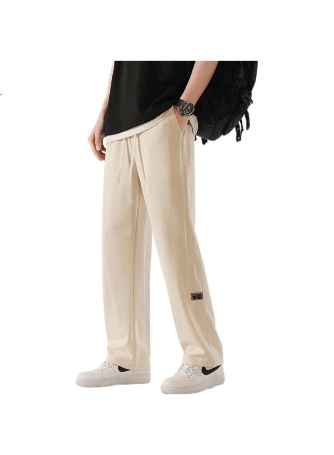 Dingfengbaoluo Casual Pants For Men, Spring And Summer Sports American-Style Loose Straight-Leg Trendy Fashion Versatile Sweatpants, Ddf30 Apricot 4Xl - Image 3