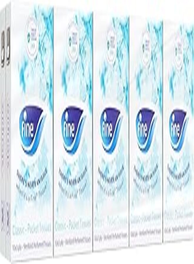 فاين - مناديل وجه جيبية - 3 طبقات، عبوة من 10 قطع