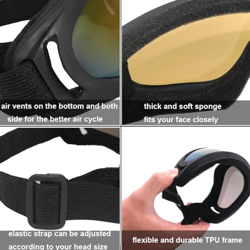 Aikelai 13 Packs Motorcycle Goggles with Motorcycle Face Cover Neck Gaiter Face Mask ATV Cycling Dirt Bike Gear Motorcycle Riding Glasses Motocross Sunglasses Motorcycle Accessories for MenWomen - Image 3
