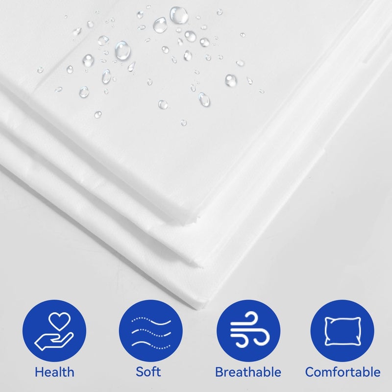 KRYLARDisposable Bed Sheets for Travel Business Trip HotelHospital Queen Sized Fitted Disposable Waterprrof Soft Travel Sheet with 1Sheet 1Quilt Cover and 2PillowcaseQueen 1 Pack - Image 3