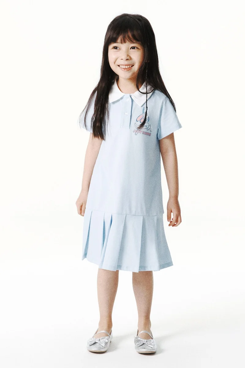 H&M Print-motif cotton polo dress