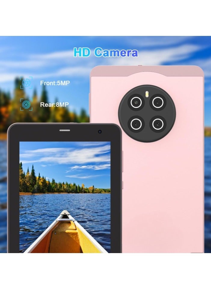 REBENUO 7 Inch Tablet,Android 13 Tablet,Quad Core Processor,8GB RAM 512GB ROM,512GB Expand,Dual Camera,Tablet with SIM, WiFi,Bluetooth,Case,StylusCM518 Pro (Pink) - Image 2