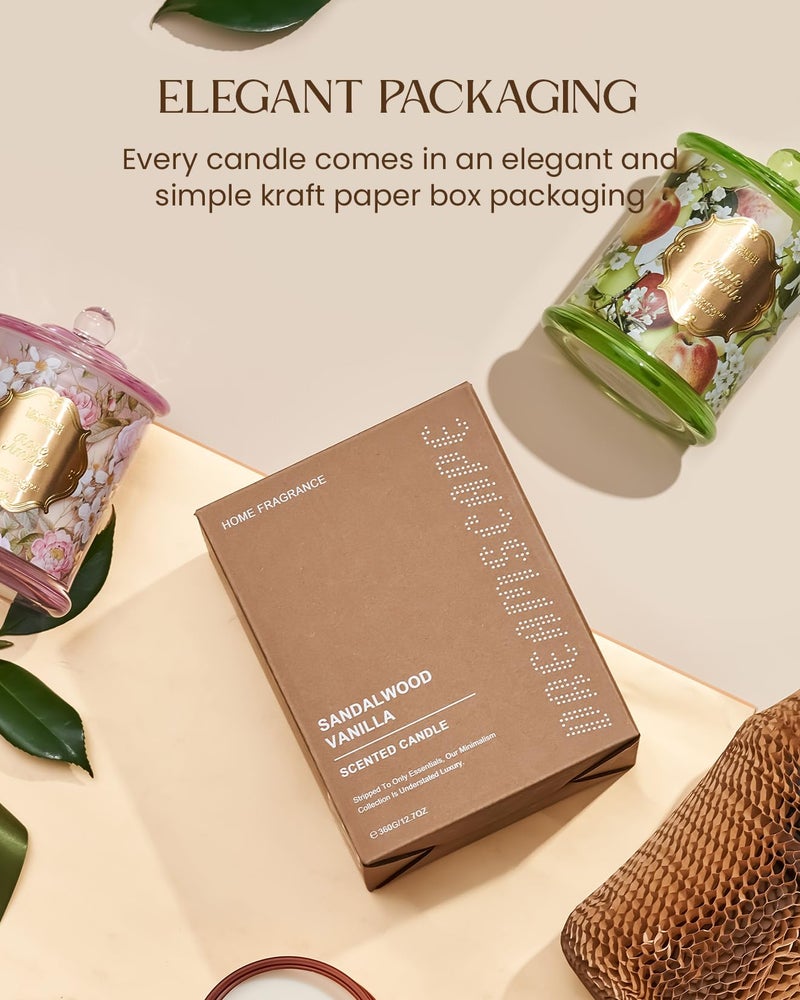 M&SENSE Peony Candles Home Scented, Organic Soy Candle 12.7oz 75 Hour Long Lasting Slow Burning, Spring Floral Fragrant Relaxing Aromatherapy Candle, Aaesthetic Candle Gift for Women - Image 4