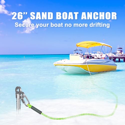 Insaga 304 Stainless Steel Sand Anchor for Boat Fully Welded Sand Spike for Shallow Water Kayak Jet Ski Pontoon NonSlip Handle 26 Jetski Anchor - Image 3