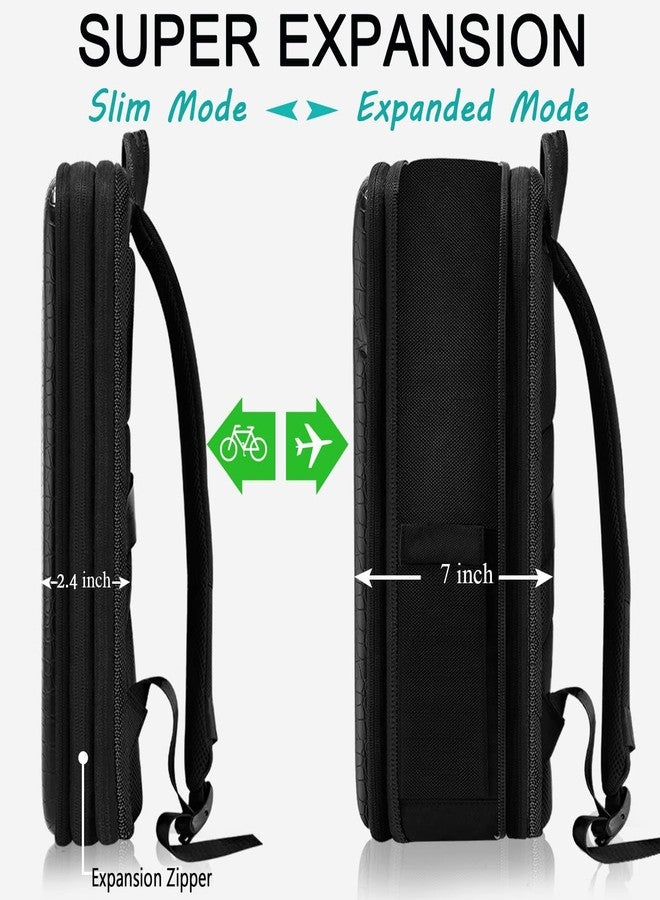 ZINZ Protective Laptop Backpack, Expandable Computer Bag Rucksack with Hard Leather Cover & 3 Compartments for 15 15.6 16 inch Notebooks, Ergonomic Shoulder Strap，B01K01 - Image 3