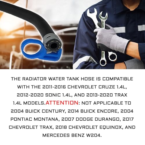 SWQS Engine Coolant Radiator Inlet Hose, Upper Radiator Coolant Reservoir Water Tank Overflow Hose Replacement, Engine Bypass Hoses for 2011-2016 Chevrolet Chevy Cruze, GM, Sonic, 13251447 13408385 - Image 3