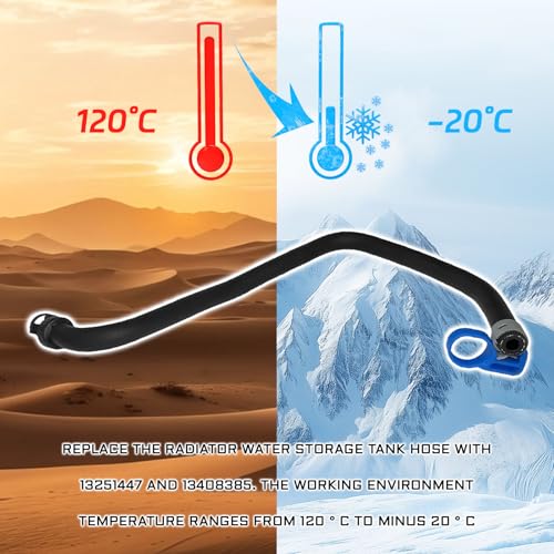 SWQS Engine Coolant Radiator Inlet Hose, Upper Radiator Coolant Reservoir Water Tank Overflow Hose Replacement, Engine Bypass Hoses for 2011-2016 Chevrolet Chevy Cruze, GM, Sonic, 13251447 13408385 - Image 5