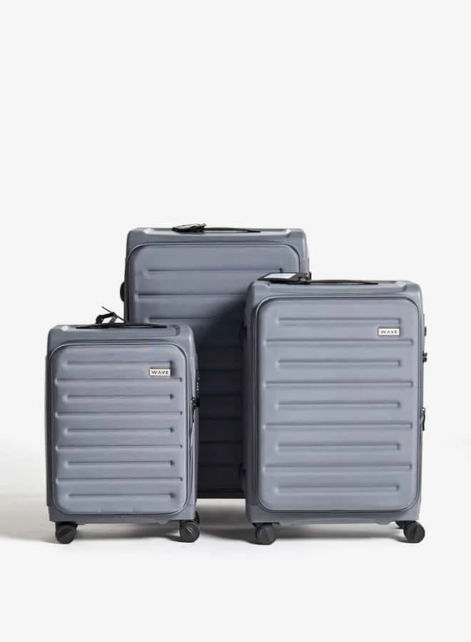 Wave Textured Softcase Luggage Trolley Bag with Retractable Handle