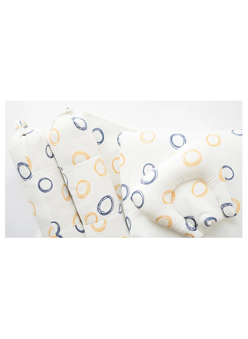 Yellow Doodle Organic Bedding Gift Basket - Doodle Circles - Image 2