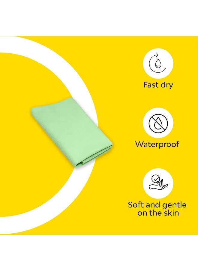 ماي نيو بون غطاء My Newborn من 10CLUB سريع الجفاف (أخضر) | ورقة مقاومة للماء | حماية المرتبة | صفائح مضادة للحساسية | حصيرة الطفل | ورقة البول | ملاءة سرير ناعمة لحماية المرتبة | حصيرة صديقة للبشرة - Image 3