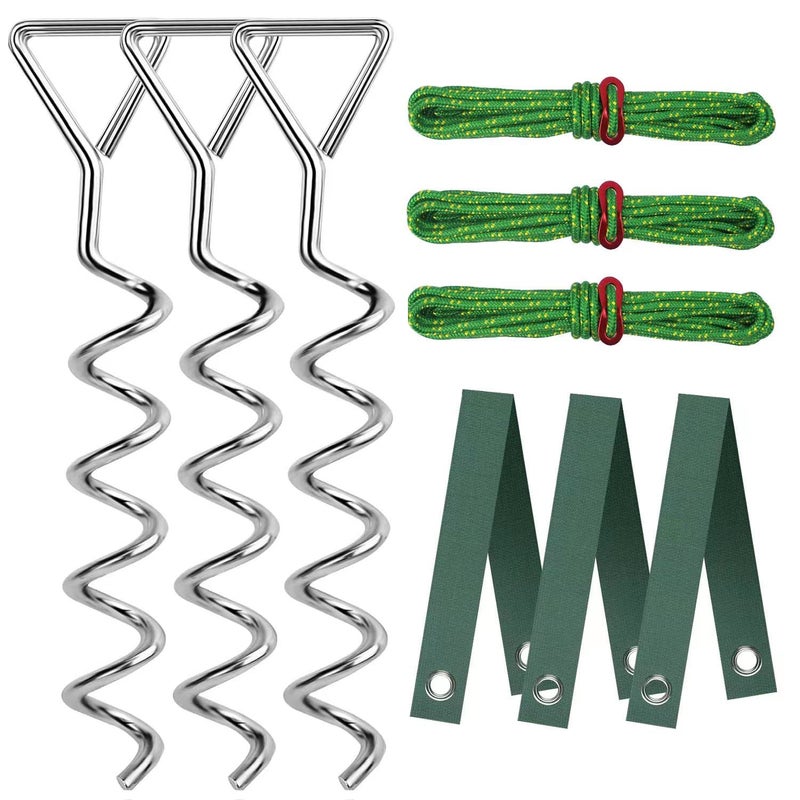FCENDS Tree Stake Kit Heavy Duty Spiral Tree Stakes for Leaning Trees Straightening Solution for Young Trees in Bad Weather