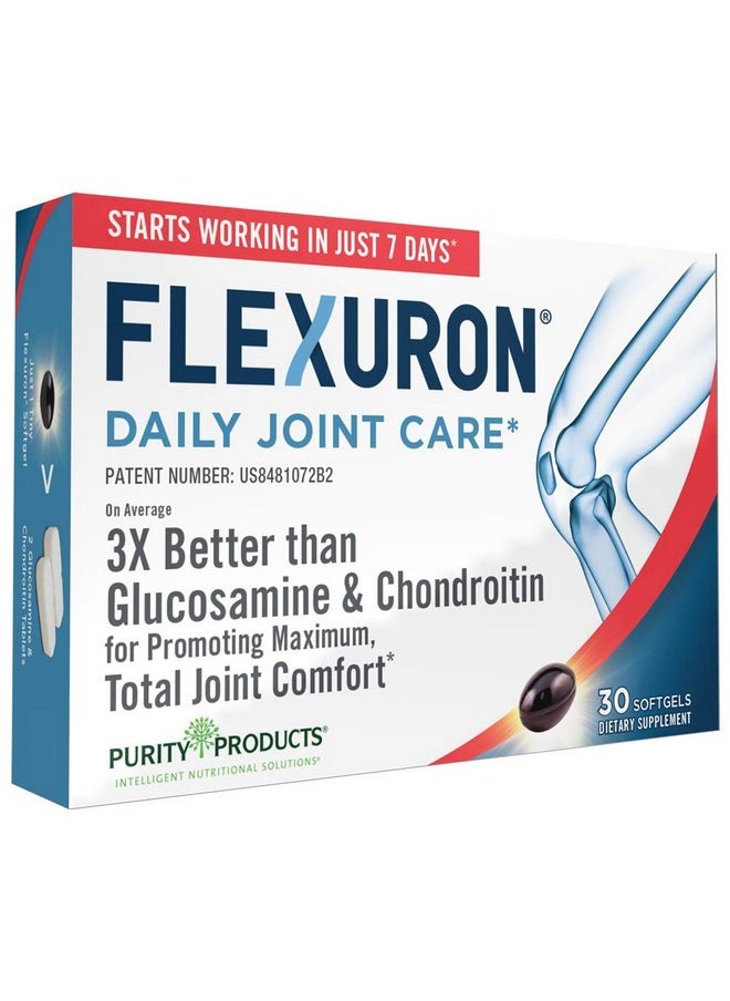 Purity Products - Flexuron Joint Formula 3X Better Than Glucosamine And Chondroitin Starts Working In Just 7 Days Krill Oil Low Molecular Weight Hyaluronic Acid Astaxanthin 30 Count (1) - Image 1