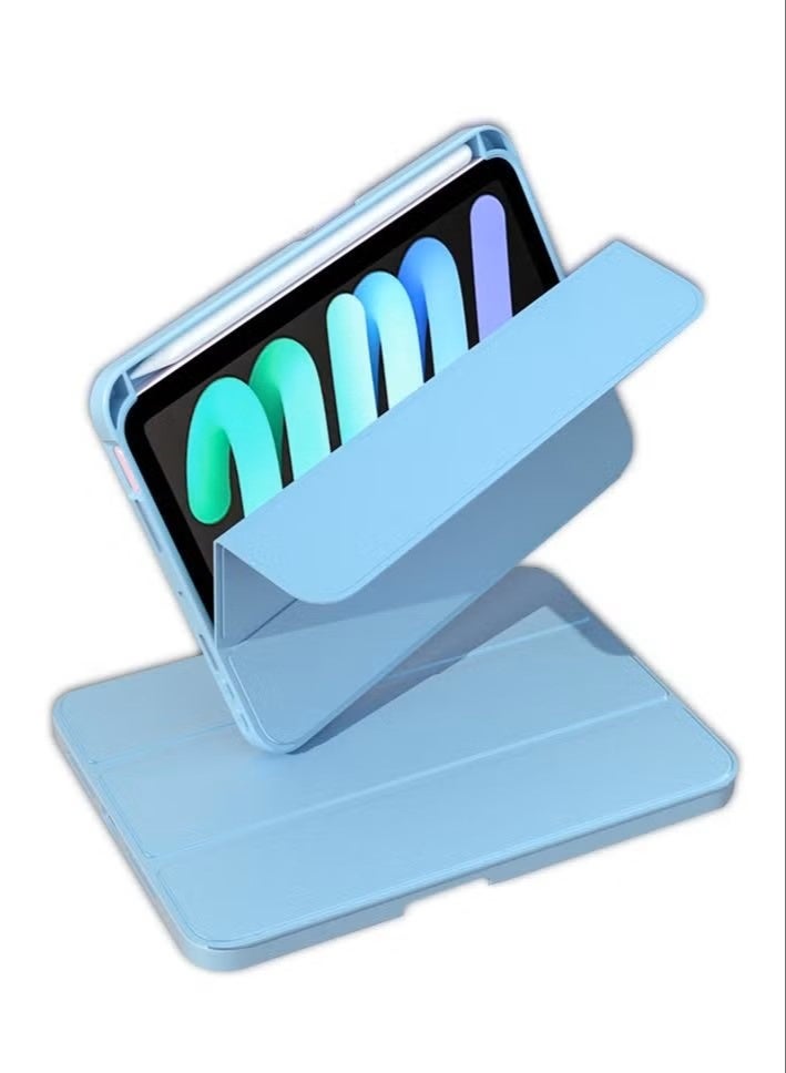 Cat - Cot Cat-Cot Smart Folding Case for iPad Mini 3 / 2 / 1 (7.9-inch) with Pencil Holder, Silicone Stand Cover - Blue - Image 4