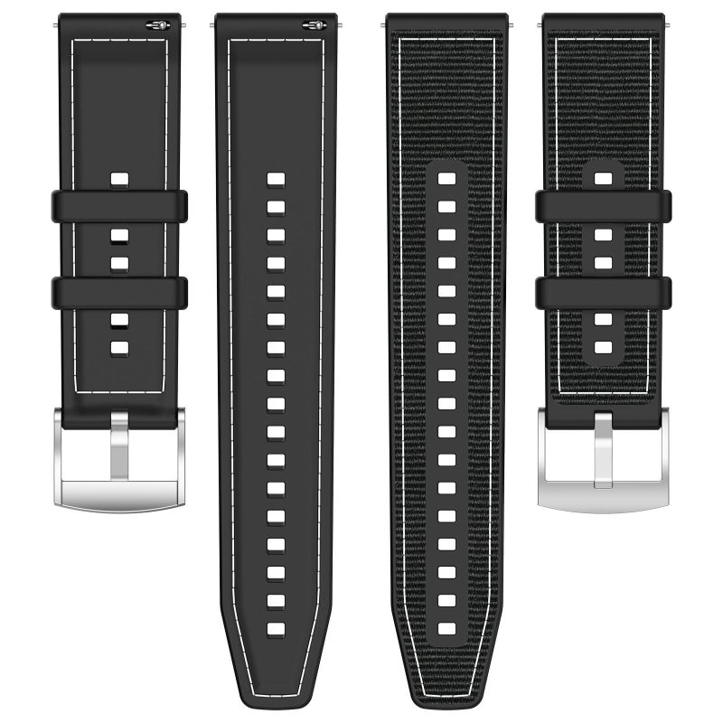 erorex 20Mm For Xiaomi Haylou Rs4 Plus Ls11 / Ls12 Hybrid Nylon Braid Silicone Watch Band(Grey) - Image 3