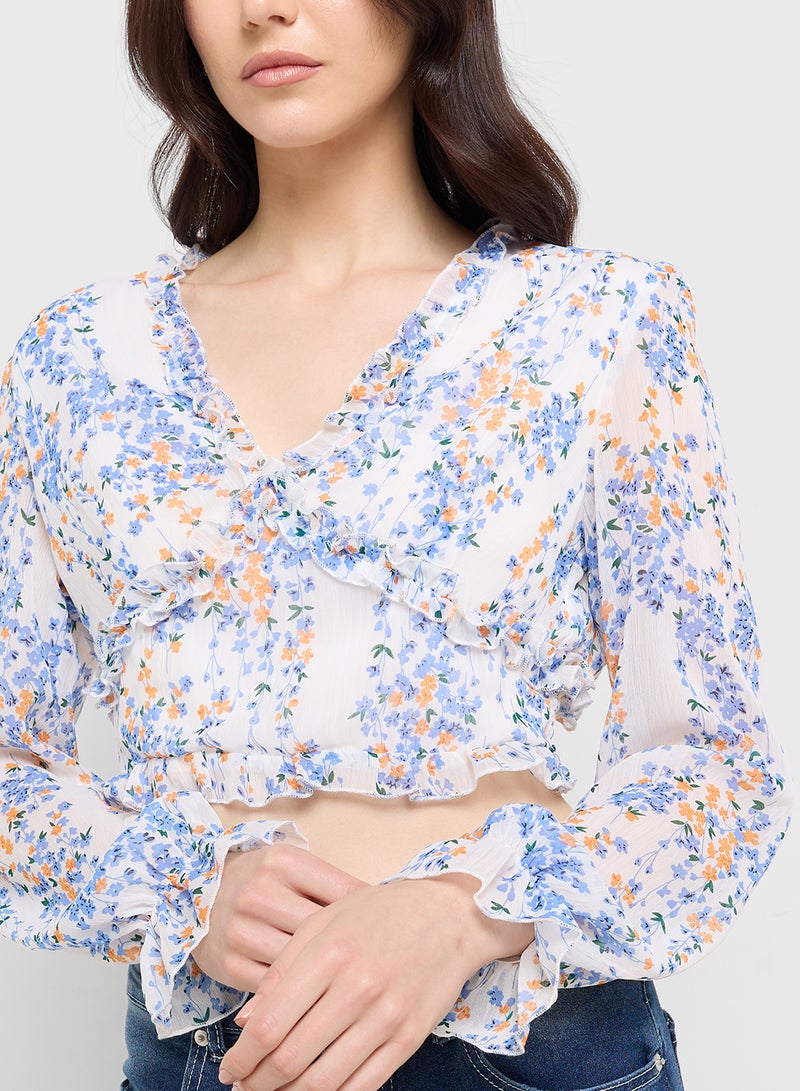 Ginger V Neck Floral Blouse - Image 3