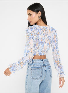 Ginger V Neck Floral Blouse  - Image 2