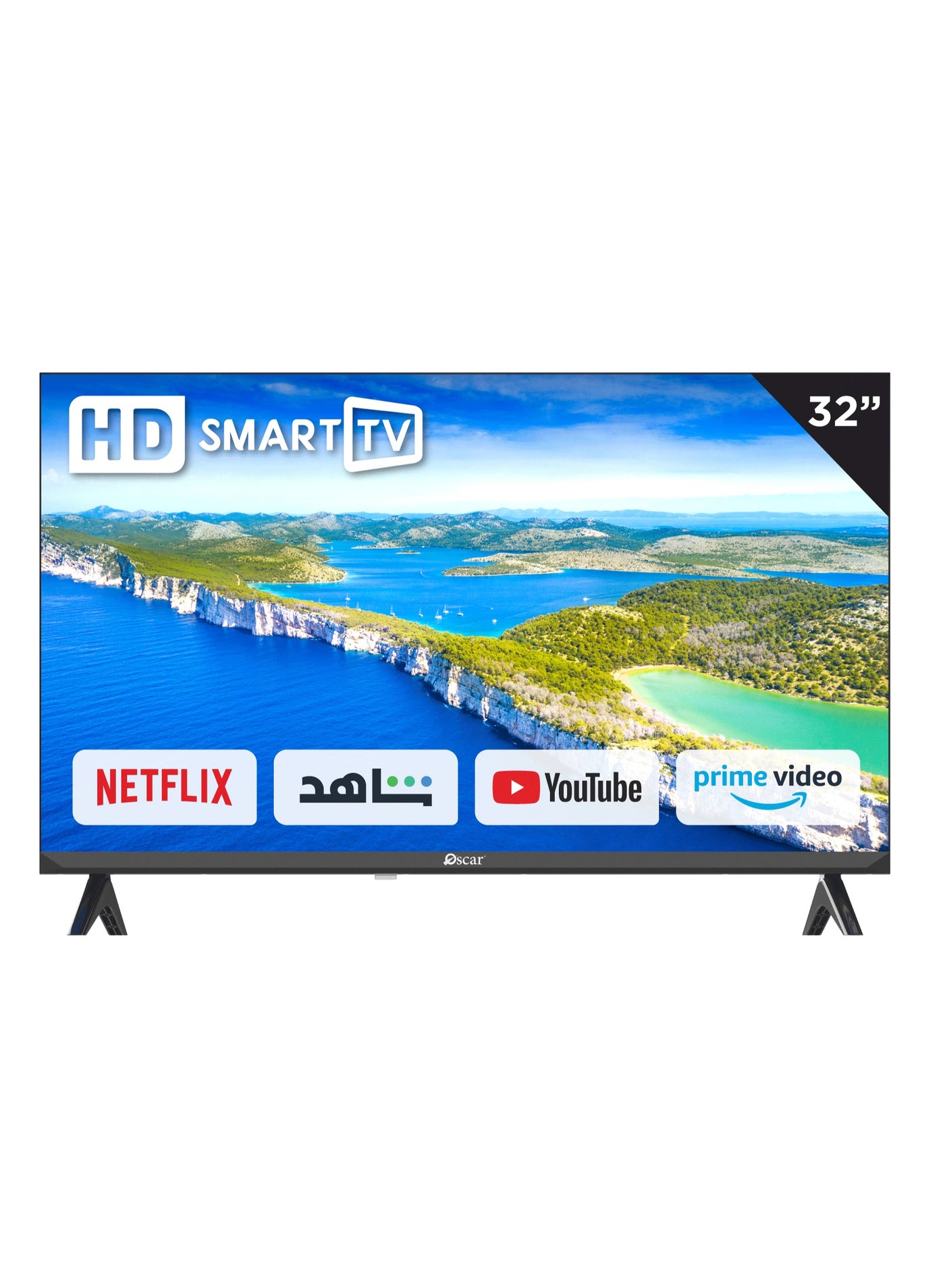 OSCAR 32-Inch HD LED TV 1366×768 | Slim Bezel Display | HDMI & USB Connectivity | Energy Efficient | Wall Mount Ready | OTV3201SA