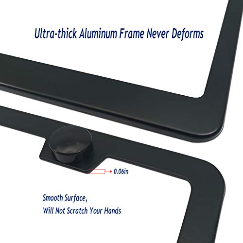 Aootf Anti Theft License Plate Frame- Tamper Proof Black Aluminum Car Tag Holder, 2 Pack Heavy Duty Universal Cover for Front and Rear, Stainless Steel Lock Security Screws(Self-Tapping), Nuts, Caps - Image 5