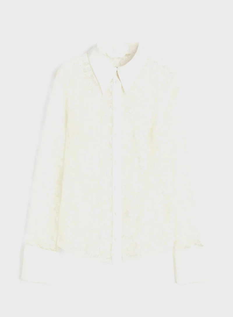H&M Lace Button Down Shirt