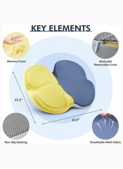 Arabest Memory Foam Seat Cushion Car Seat Cushion Office Chair Seat Cushion for for Relief Tailbone and Hip Tire, Pressure Relief on the Coccyx for Office Chair, Car Seat and Wheelchair(bule)  - Image 1