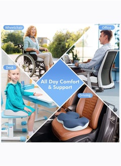 Arabest Memory Foam Seat Cushion Car Seat Cushion Office Chair Seat Cushion for for Relief Tailbone and Hip Tire, Pressure Relief on the Coccyx for Office Chair, Car Seat and Wheelchair(bule)  - Image 5