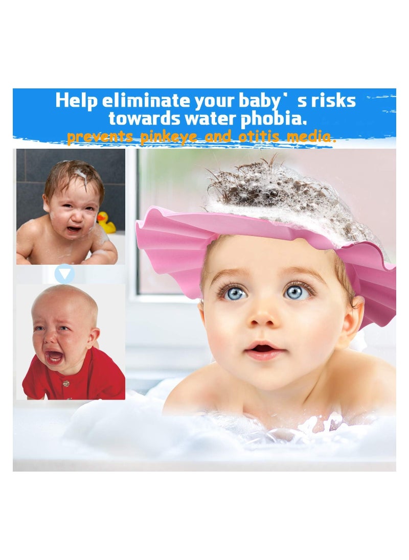 Generic - Baby Shampoo Eye Protection Cap, Adjustable Shampoo Shower Cap, Safe Baby Shower Cap (Pink) - Image 1