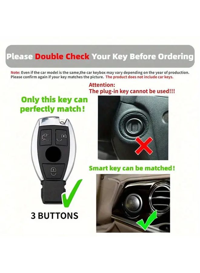 White Smart Remote Key Case Cover Fit for Mercedes Benz C E M S CLS CLA GLK GLA GLC GLE - Image 3