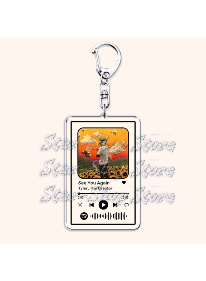 Generic Popular Rap Singer Chromakopia Keychain for Women AccessoriesSee You Again Music Playlist Code Keying Jewelry Fan Friends Gifts-Color:ARE WE STILL FRIENDS-Ships From:CHINA  - Image 4