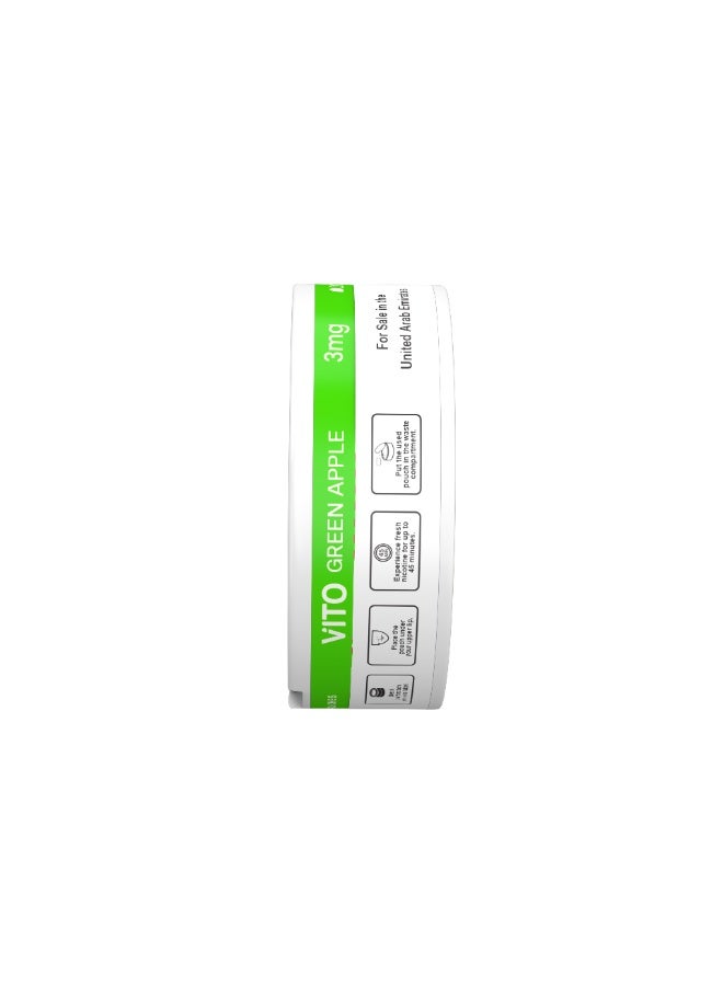 VITO Green Apple Nicotine Pouches 3mg | Fresh Green Apple Flavor | Tobacco-Free | 5 Cans, 20 Pouches Per Can - Image 5