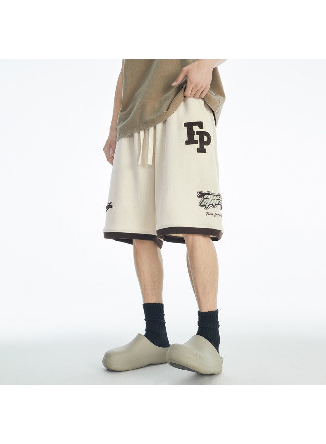 EPTISON شورتات رياضية بتصميم موضة وطنية صيفية للرجال والنساء، بنطال قصير مستقيم الساق بخمسة نقاط - Image 3