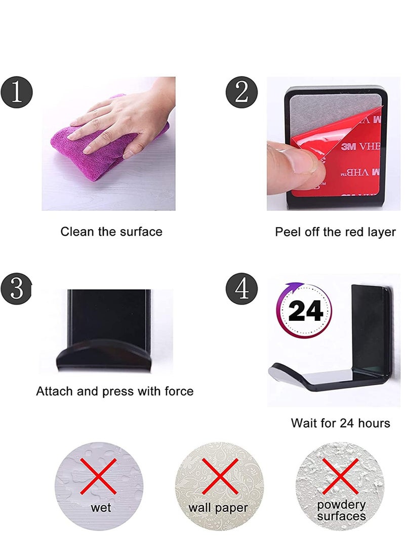 Headphone Headset Stand Hanger Wall Mount Set of 2 - No Drilling Required - Universal Holder Hook with Cable Clip - Save Desktop Space - Image 5