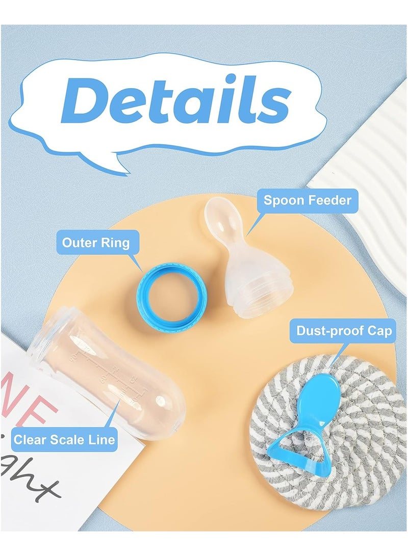 أوزيغالور مغذي طعام الأطفال، 3 عبوات ملاعق إطعام للأطفال، 3 عبوات ملاعق إطعام للأطفال، مستلزمات إطعام الأطفال من السيليكون، 3 أوقية ملعقة توزيع طعام للأولاد والبنات والأطفال الصغار - Image 2