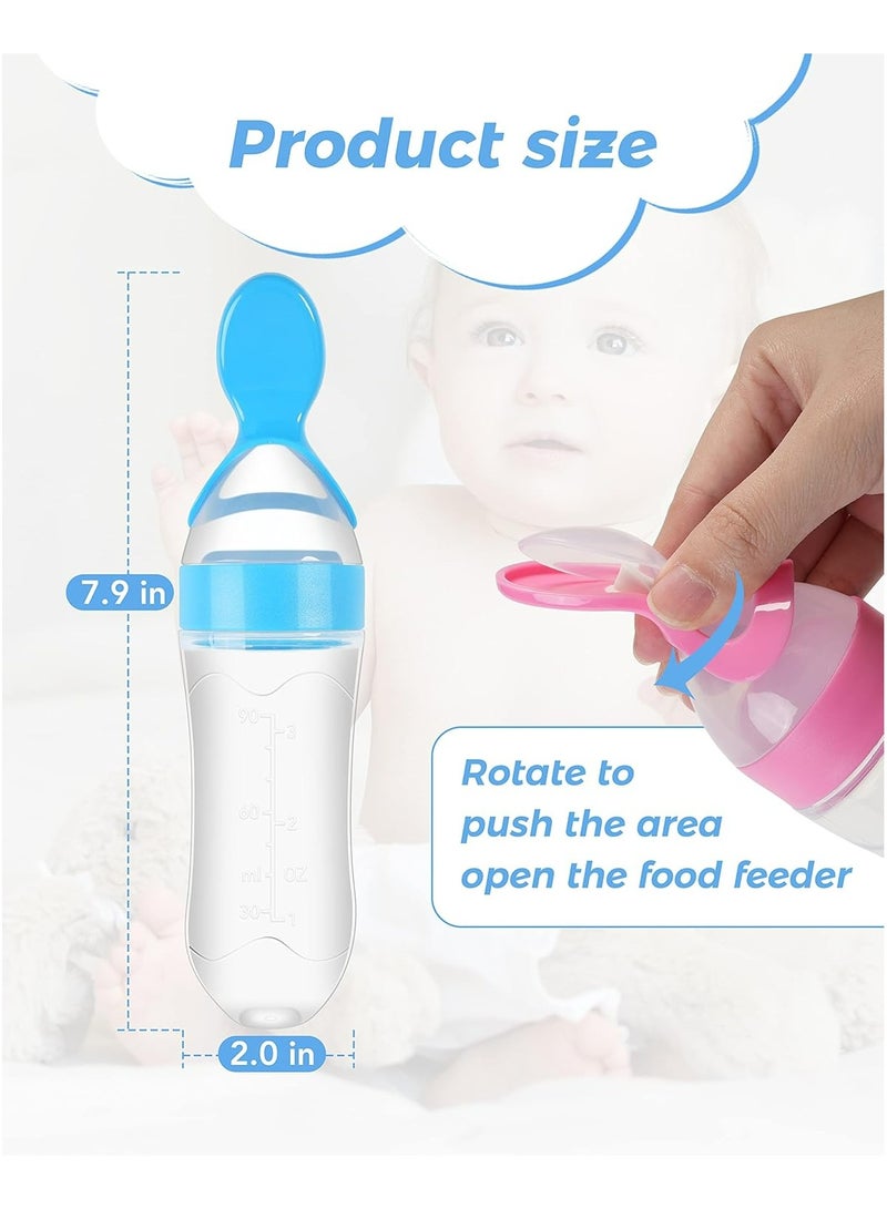 أوزيغالور مغذي طعام الأطفال، 3 عبوات ملاعق إطعام للأطفال، 3 عبوات ملاعق إطعام للأطفال، مستلزمات إطعام الأطفال من السيليكون، 3 أوقية ملعقة توزيع طعام للأولاد والبنات والأطفال الصغار - Image 3