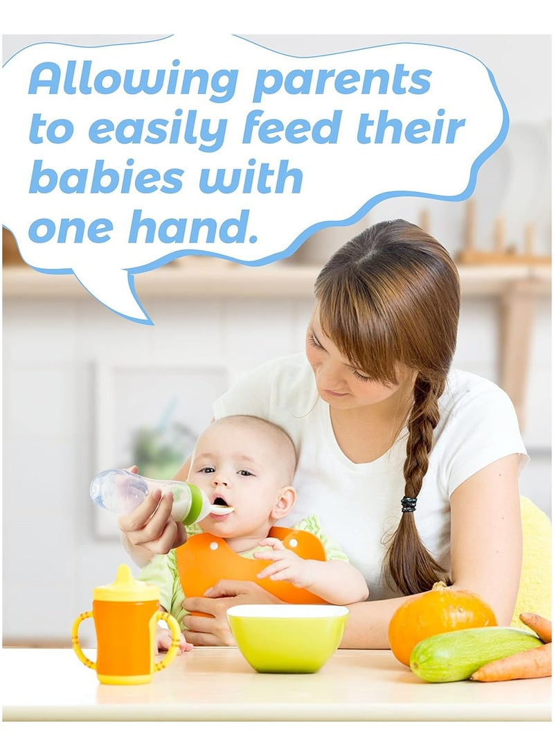 أوزيغالور مغذي طعام الأطفال، 3 عبوات ملاعق إطعام للأطفال، 3 عبوات ملاعق إطعام للأطفال، مستلزمات إطعام الأطفال من السيليكون، 3 أوقية ملعقة توزيع طعام للأولاد والبنات والأطفال الصغار - Image 5