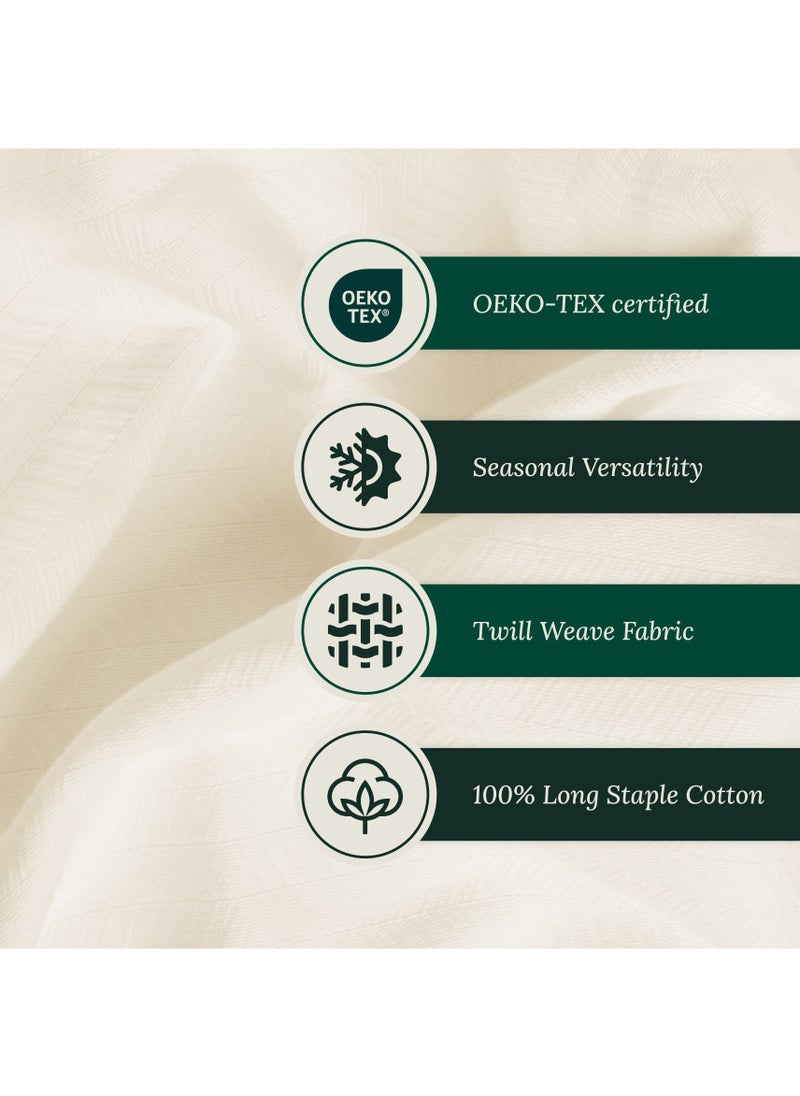 Cloud Scape Linen 100% Cotton Herringbone Blanket for All Season, Soft and Breathable Thermal Blanket,Ivory  - Image 4